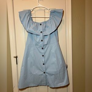 Light blue off the shoulder dress. Medium. Never worn